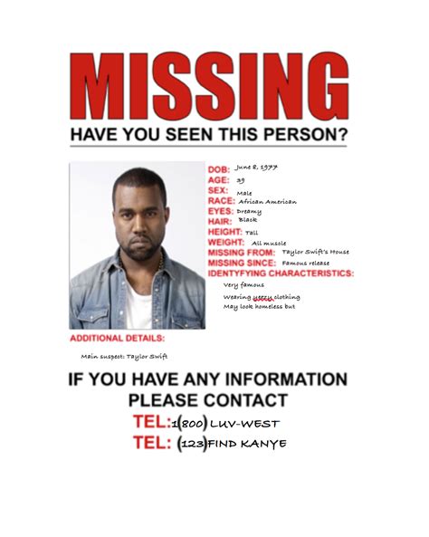 Funny Missing Person Template Example 5