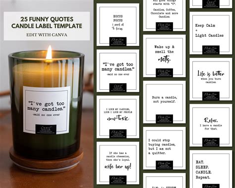 Funny quotes add a touch of humor to your candle labels