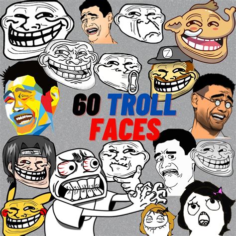 Funny troll face printables example