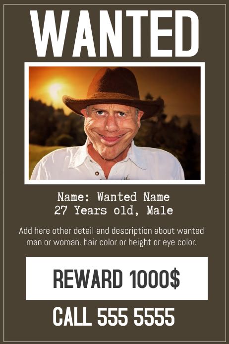 Funny Wanted Poster Template