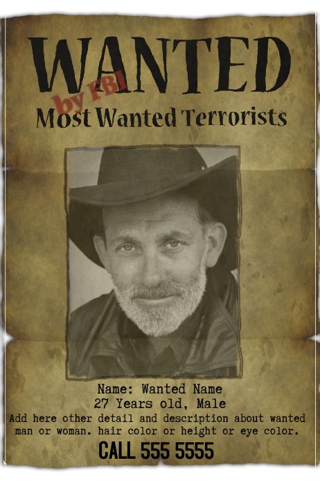 Funny Wanted Poster Template for Co-workers