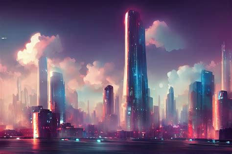 Futuristic cityscape image