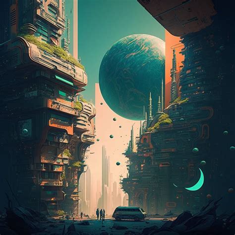 Futuristic landscape image