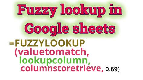 Fuzzy Match in Google Sheets