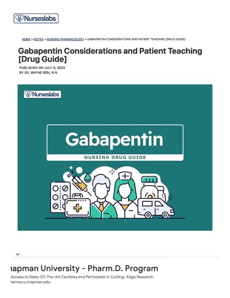 Gabapentin Patient Education