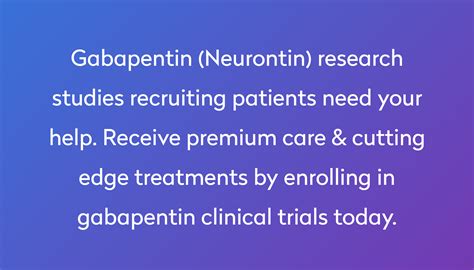 Description of Gabapentin research and studies