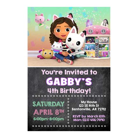 Gabby Dollhouse Invitation Template