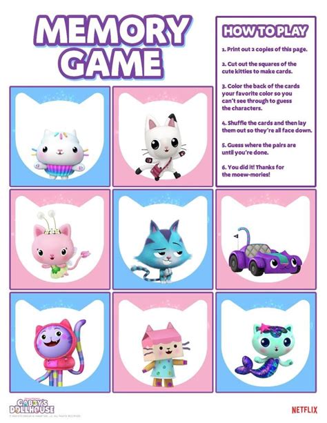 Gabby's Dollhouse Printable Games