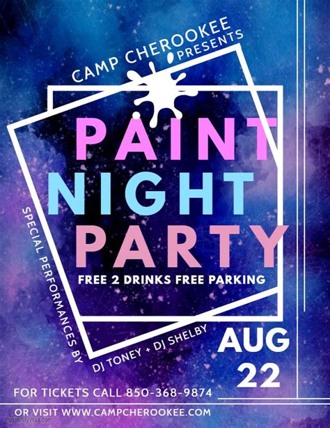 Galaxy Paint Night Flyer Template