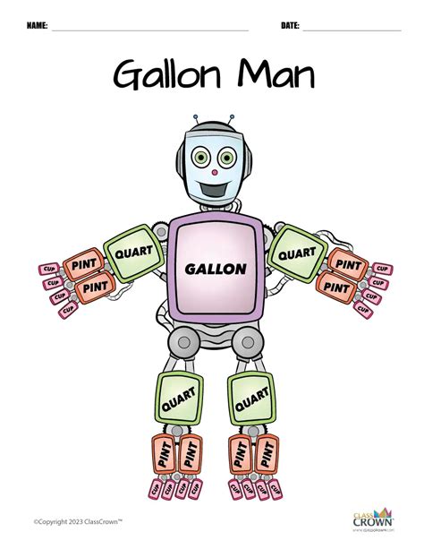 Gallon Man printable resource