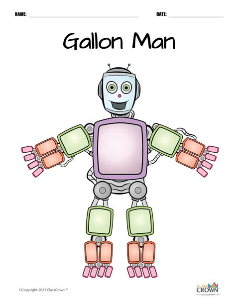 Gallon Man printable activities