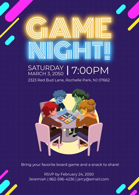 Game Night Invitation Template 10