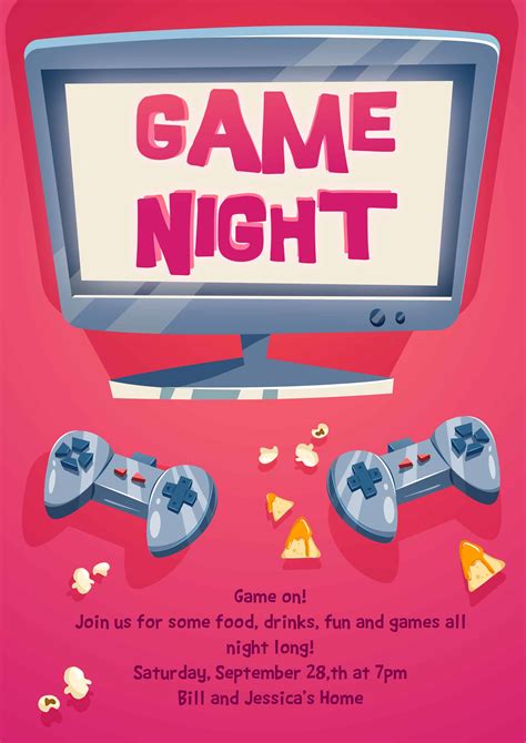 Game Night Invitation Template 10