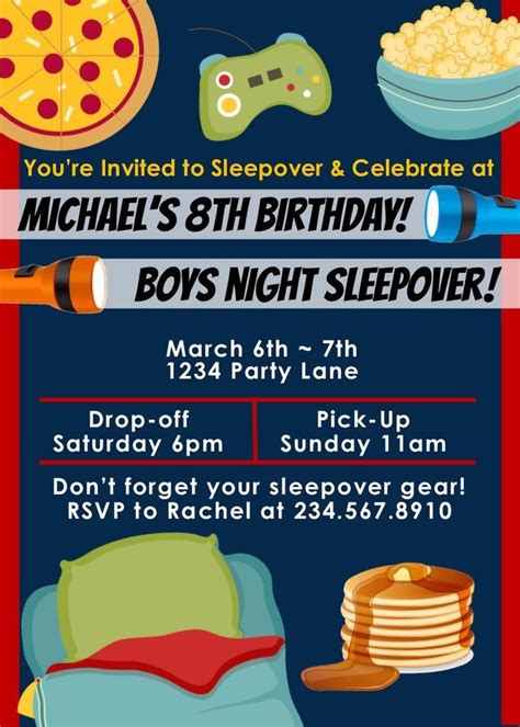 Game Night Sleepover Invitation Template