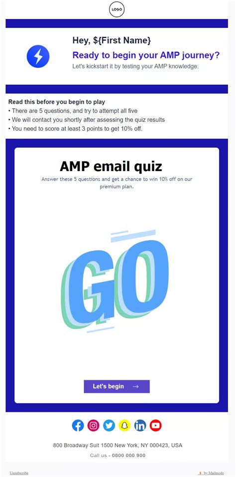 Gamified Quiz Email Template