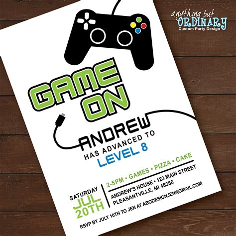 Gaming birthday invitation