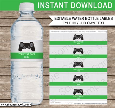 Gaming frenzy water bottle label