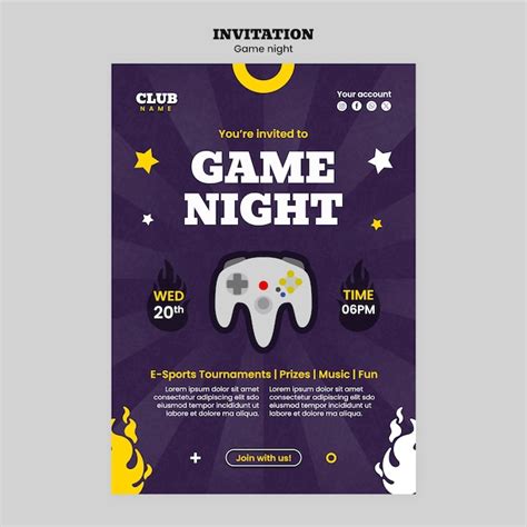 Gaming Night Invitation Template