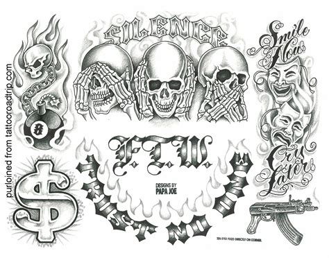 Gangster tattoo stencils