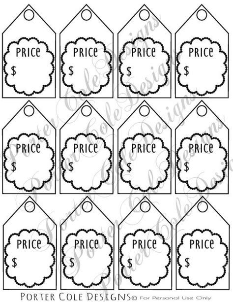 Garage Sale Price Tag Template