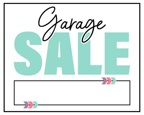 Garage Sale Sign Template