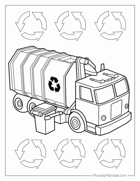 Garbage truck city coloring page