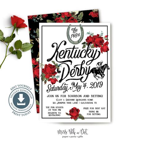 Garden Party Derby Invitation Template