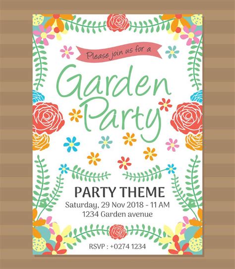 Garden Party Wedding Invitation Video Templates