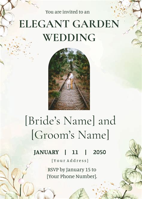 Garden Wedding Invitation Template