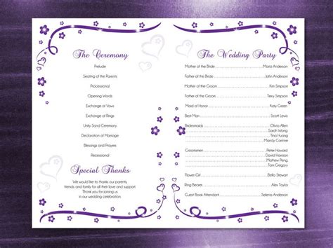 Garden Wedding Program Template in Word