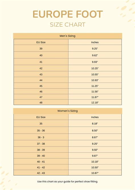 Garment construction foot chart