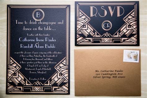 A wedding invitation inspired by The Great Gatsby