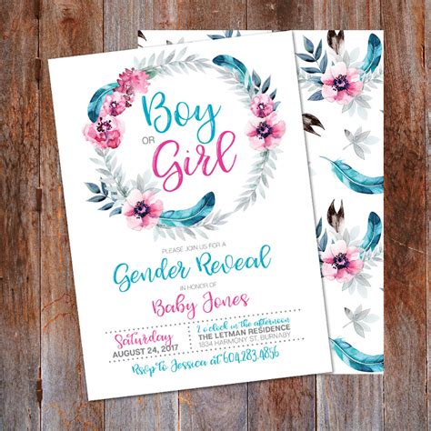 Gender Reveal Invitation Design