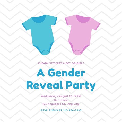 Onesie Design Gender Reveal Invitation Template