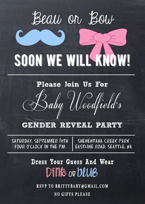 Gender Reveal Party Invitation Ideas