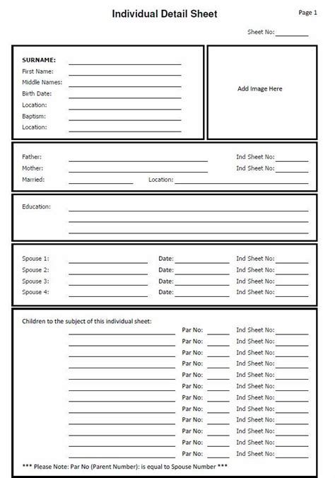 Genealogy Forms Examples