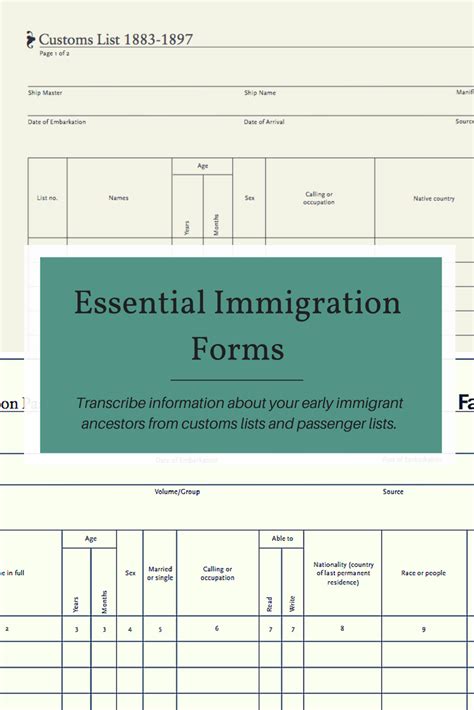 Genealogy Immigration Form