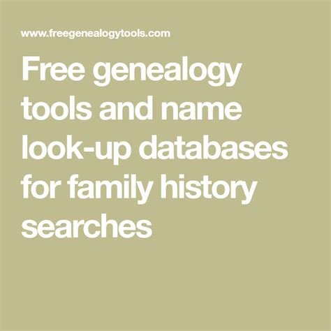 Genealogy tools