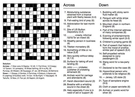 General Knowledge Crossword Puzzle