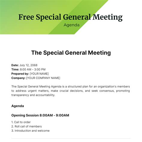 General Meeting Template