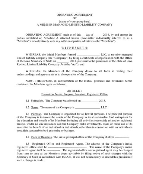 Generic Operating Agreement Template