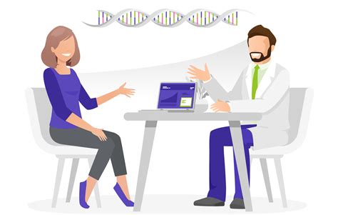 A genetic counselor discussing test results with a patient