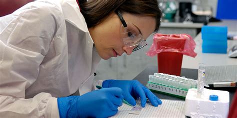 Geneticist working in a lab