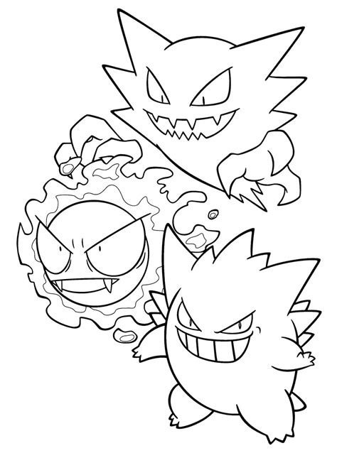 Gengar coloring page