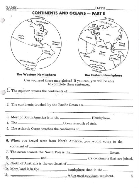 Geography Worksheet Example