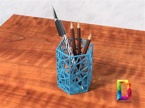 Geometric 3D Printed Pen Holder