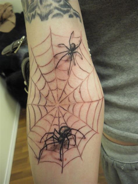 Geometric Black Widow Tattoo