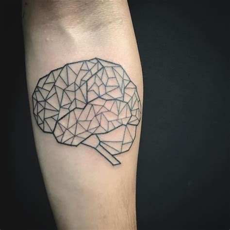 Geometric Brain Tattoo