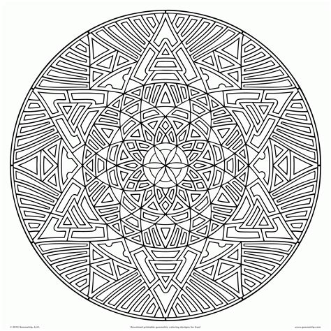 Geometric coloring pages for relaxation