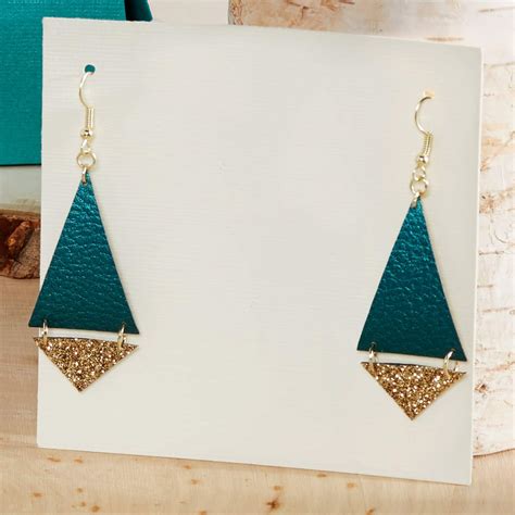 Geometric Faux Leather Earrings Template